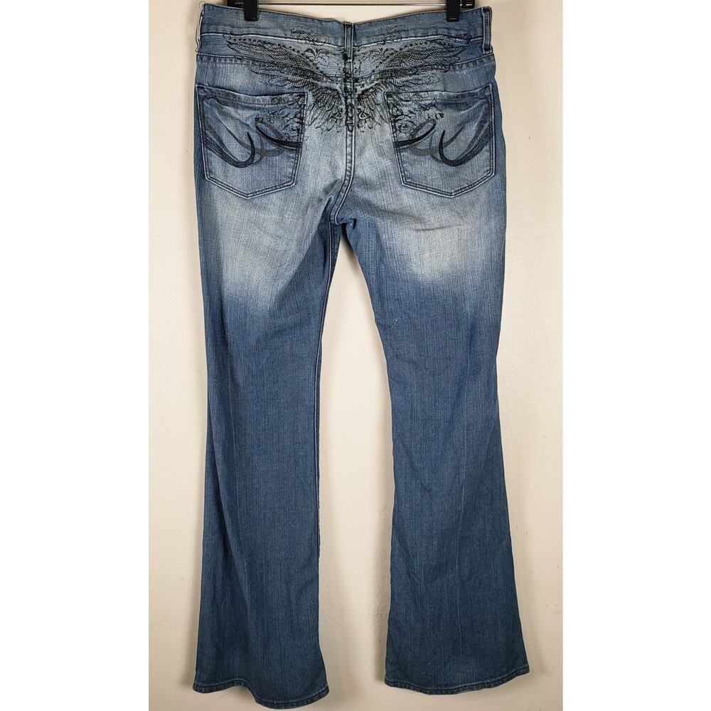 Vintage Express Jeans Eva Boot Cut Sz 10R Embellished Rhinestones Y2K Western - Picture 3 of 11